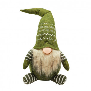 Gnomo in tessuto verde H49 cm H&S Collection