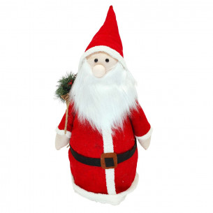 Babbo Natale in tessuto con LED H88 cm S&H Collection 2
