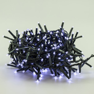 Luci di Natale grappolo cavo verde 560 LED bianco freddo 8 funzioni 11 m Domus Light