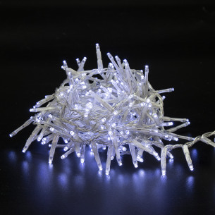 Luci di Natale grappolo cavo trasparente 560 LED bianco freddo 8 funzioni 11 m Domus Light 2