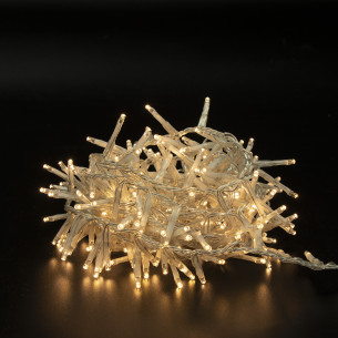 Luci di Natale grappolo cavo trasparente 800 LED bianco caldo 8 funzioni 16 m Domus Light 2