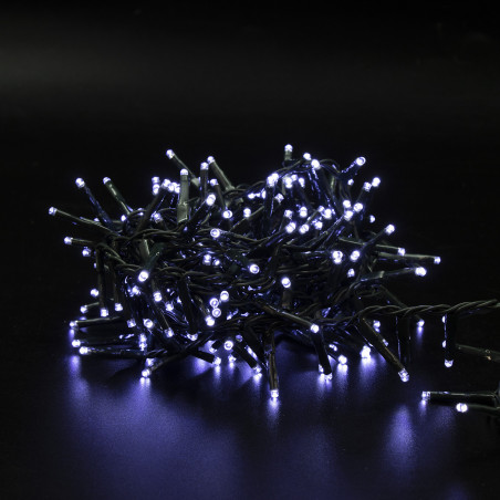 Luci di Natale grappolo cavo verde 800 LED bianco freddo 8 funzioni 16 m Domus Light