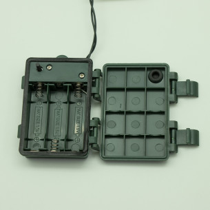 Luci di Natale a batteria con timer cavo verde 180 LED bianco ghiaccio 8 funzioni 9 m Domus Light 2