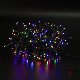 Luci di Natale a batteria con timer cavo verde 180 LED multicolor 8 funzioni 9 m Domus Light 2