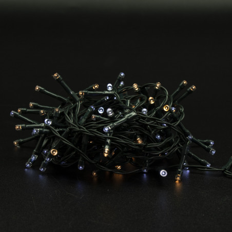 Luci di Natale a batteria con timer cavo verde 180 LED diamond 8 funzioni 9 m Domus Light
