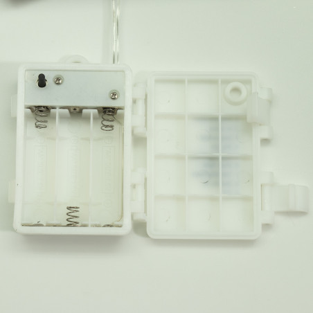 Luci di Natale a batteria con timer cavo trasparente 180 LED bianco caldo 8 funzioni 9 m Domus Light