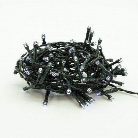 Luci di Natale a batteria con timer cavo verde 300 LED bianco ghiaccio 8 funzioni 15 m Domus Light