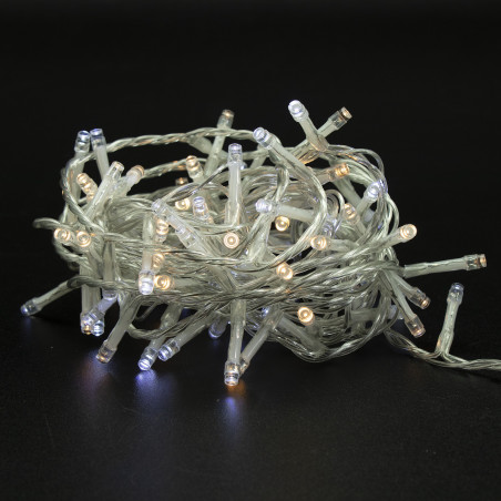 Luci di Natale a batteria con timer cavo trasparente 300 LED diamond 8 funzioni 15 m Domus Light