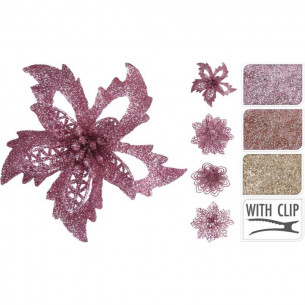 Set 3 fiori con clip Ø 12 cm in 12 assortimenti H&S Collection