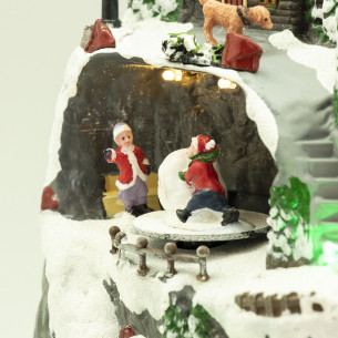 Villaggio di Natale musicale con luci e palle di neve Domus 2