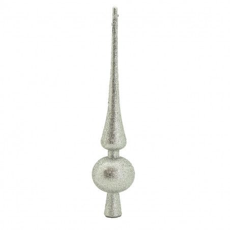 Puntale albero H 27,5 cm argento glitterato H&S Collection