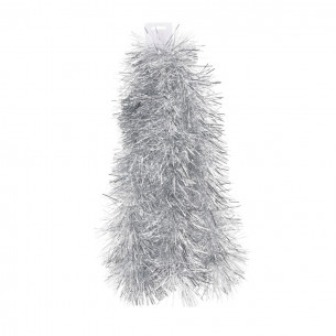 Festone in lurex tinsel ghirlanda di Natale lametta orpelli d'argento 200 cm H&S Collection