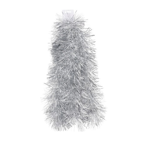 Festone in lurex tinsel ghirlanda di Natale lametta orpelli d'argento 200 cm H&S Collection