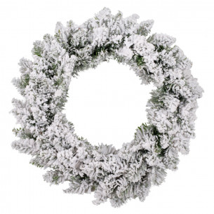 Corona di Natale verde innevata Ø 30 cm Domus