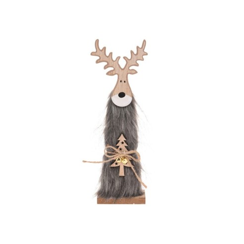 Renna in legno naturale H30 cm grigio H&S Collection