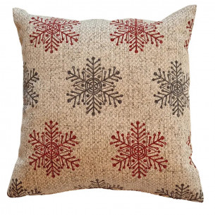 Cuscino natalizio fiocco neve 45x45 cm sfoderabile