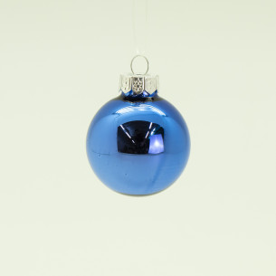 Palline di Natale in vetro blu Ø 8 cm confezione da 6 pezzi Flora 2