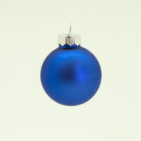Pallina di Natale in vetro blu satinato Ø 8 cm Flora