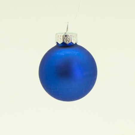 Pallina di Natale in vetro blu satinato Ø 8 cm Flora