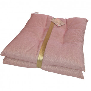 Set 2pz Cuscino per sedia in lurex Glow 42x42cm rosa