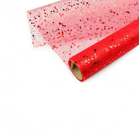 Rotolo di organza rosso per decorazioni 38x200 cm 3 pz
