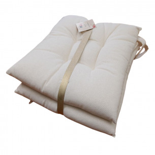 Set 2pz Cuscino per sedia in lurex Glow 42x42cm avorio