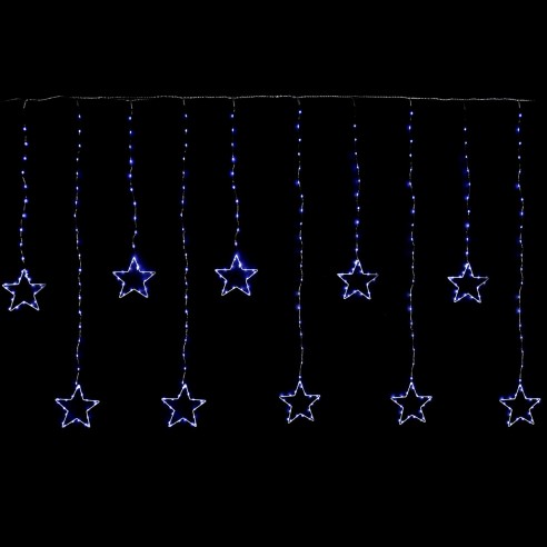 Tenda pioggia di stelle cavo trasparente 350 nano LED luce fredda 3,6x1 m Prequ'