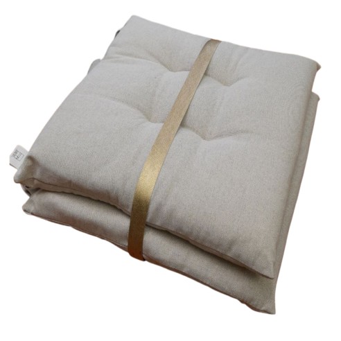 Set 2pz Cuscino per sedia in lurex Glow 42x42cm grigio Olibò