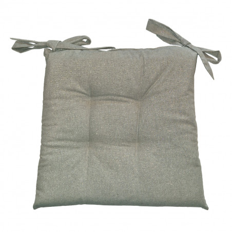 Set 2pz Cuscino per sedia in lurex Glow 42x42cm grigio