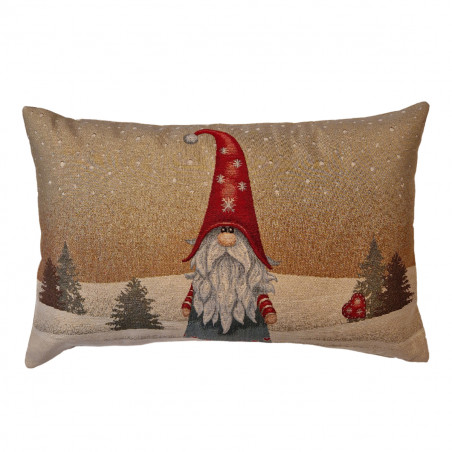 Cuscino natalizio in lurex 60x40 cm Gnomo