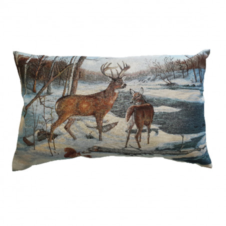 Cuscino natalizio in lurex 60x40 cm renna