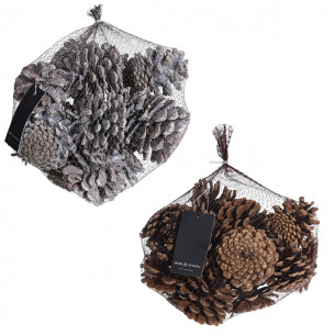 Sacchetto di pigne naturali 8 cm da 300 g assortito H&S Collection