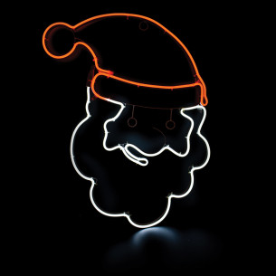 Figura luminosa Babbo Natale decorazione natalizia con luci a tubo neon rosso e bianco H47 cm Prequ