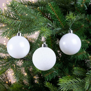 Palline di Natale bianco Ø 6 cm confezione da 10 pezzi 2