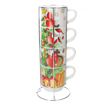 Set 4 Mug con supporto 320 Cc Santa Climb Tognana