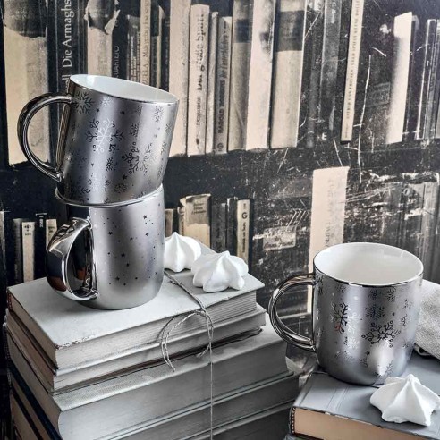 Mug bombato porcellana 370 cc All Silver Tognana
