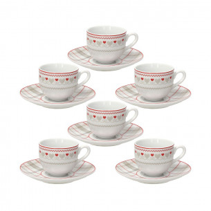Set 6 tazzine caffè con piattino 100 cc Brunico Tognana