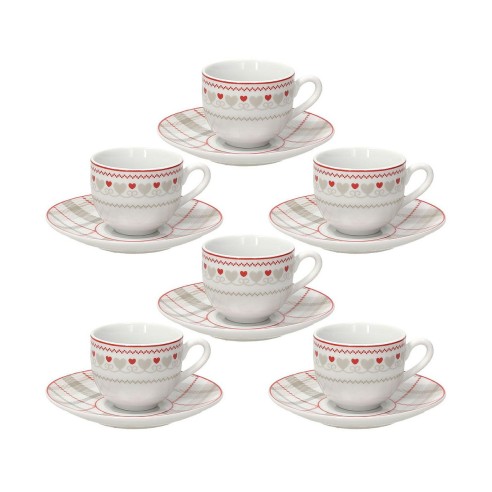 Set 6 tazzine caffè con piattino 100 cc Brunico Tognana