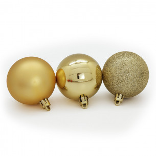 Palline di Natale oro Ø 8 cm confezione da 4 pezzi 2