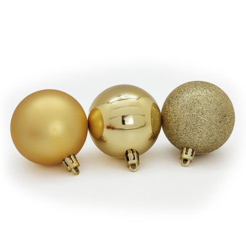 Palline di Natale oro Ø 8 cm confezione da 4 pezzi