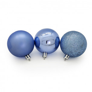 Palline di Natale blu Ø 8 cm confezione da 4 pezzi 2