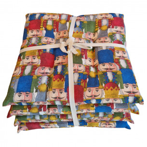 Cuscino per sedia natalizio 42x42cm Schiaccianoci 4pz