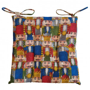 Cuscino per sedia natalizio 42x42cm Schiaccianoci 4pz 2