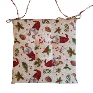 Cuscino per sedia natalizio 42x42cm Gnomo 4pz 2