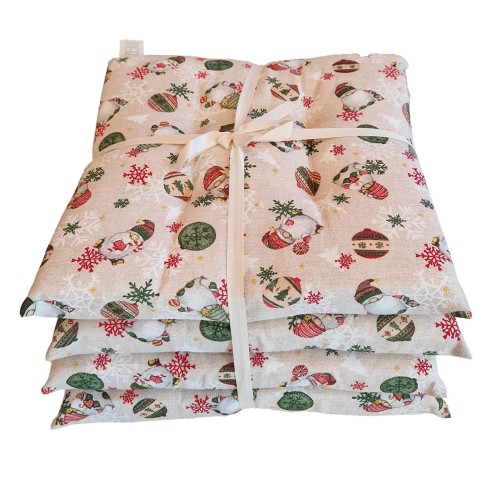 Cuscino per sedia natalizio 42x42cm Duendes 4pz