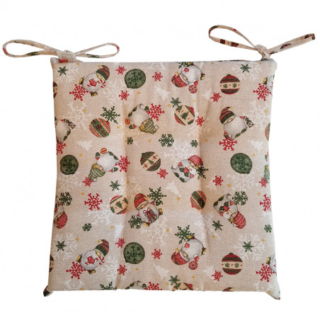 Cuscino per sedia natalizio 42x42cm Duendes 4pz