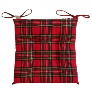 Cuscino per sedia natalizio 42x42cm Scozzese 4pz 2