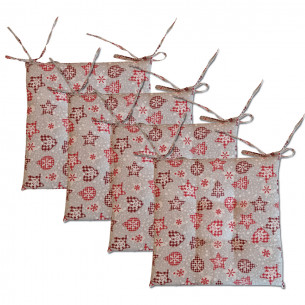 Cuscino per sedia natalizio 42x42cm Lapponia 4pz