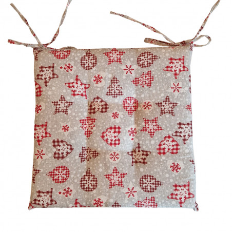 Cuscino per sedia natalizio 42x42cm Lapponia 4pz