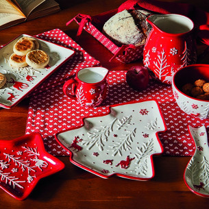 Piatto Albero 36x26 cm Winter Wonderland rosso 2
